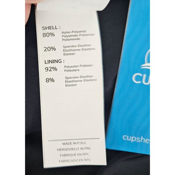 Cupshe Womens Black Tankini Set M Adjustable Straps Boy Shorts Ruched Beach - Picture 13 of 13